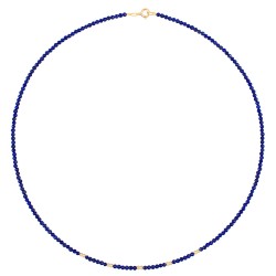 Κολιέ με Κ14 χρυσά στοιχεία και lapis lazuli - F1252352L