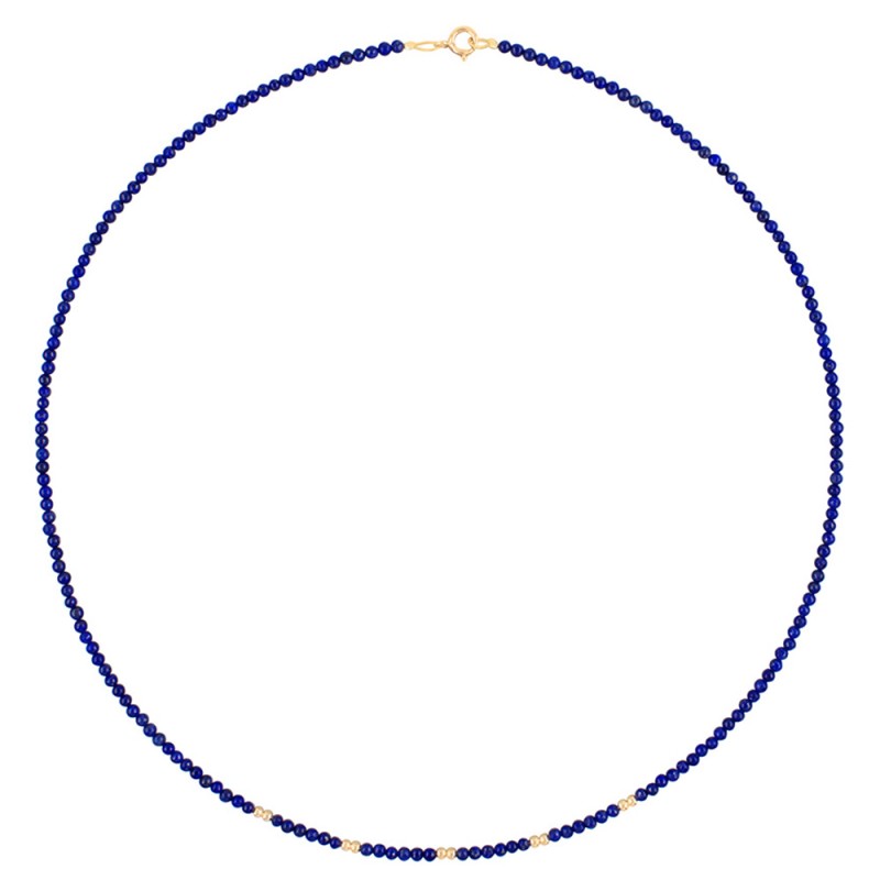 Κολιέ με Κ14 χρυσά στοιχεία και lapis lazuli - F1252352L