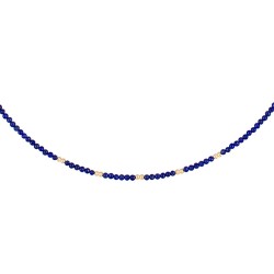 Κολιέ με Κ14 χρυσά στοιχεία και lapis lazuli - F1252352L