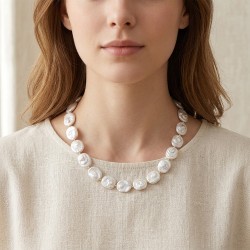 Κολιέ με Κ14 στοιχεία και μαργαριτάρια Biwa - F126611