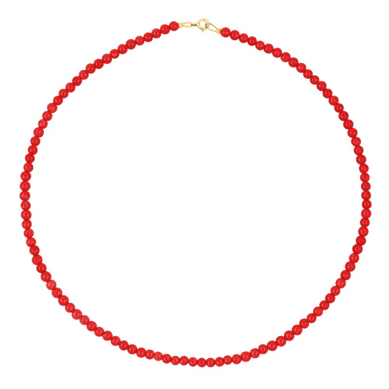 Κολιέ με Κ14 χρυσό κούμπωμα και κοράλλι - F1252309C