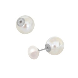 Σκουλαρίκια με λευκά μαργαριτάρια σε ασημένια βάση 925 - M123401