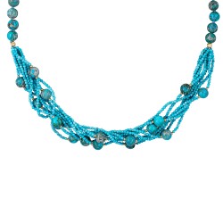 Κολιέ με Κ14 χρυσά στοιχεία, Spiny Oyster και τιρκουάζ - F1252308 