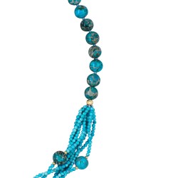 Κολιέ με Κ14 χρυσά στοιχεία, Spiny Oyster και τιρκουάζ - F1252308 