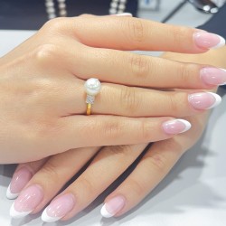 Δαχτυλίδι χρυσό Κ18 με μαργαριτάρι South Sea - M316407