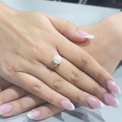 Δαχτυλίδι  χρυσό Κ18 με μαργαριτάρι Akoya - G317263