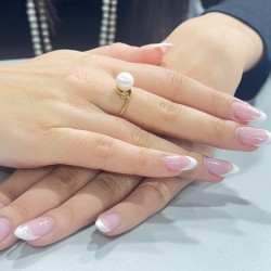 Δαχτυλίδι  χρυσό Κ18 με μαργαριτάρι Akoya - G317263