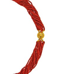 Κολιέ με κοράλλι και χρυσά στοιχεία 14K - M121424 Κολιέ με κοράλλι και χρυσά στοιχεία 14K - M121424