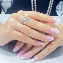 Δαχτυλίδι λευκόχρυσο Κ18 με μαργαριτάρι South Sea - F122765