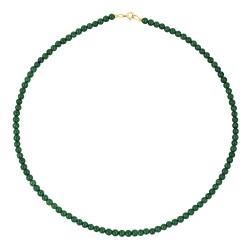 Κολιέ με Κ14 χρυσό κούμπωμα και μαλαχίτη - F1252287