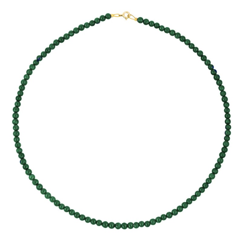 Κολιέ με Κ14 χρυσό κούμπωμα και μαλαχίτη - F1252287