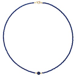 Κολιέ με Κ18 χρυσά στοιχεία και λάπις lazuli - F1252291