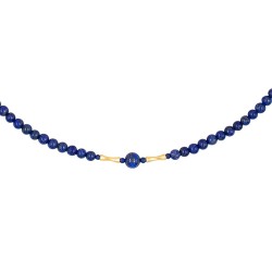 Κολιέ με Κ18 χρυσά στοιχεία και λάπις lazuli- F1252293