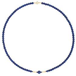 Κολιέ με Κ18 χρυσά στοιχεία και λάπις lazuli- F1252293