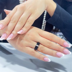 Δαχτυλίδι Κ18 λευκόχρυσο με όνυχα και διαμάντια - M306751