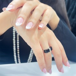 Δαχτυλίδι Κ18 λευκόχρυσο με όνυχα και διαμάντια - M306751