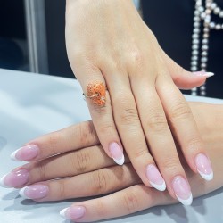 Δαχτυλίδι Κ18 χρυσό με Coral και Διαμάντι - M317641