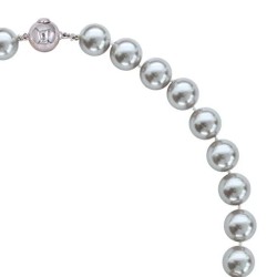 Κολιέ με Shell Pearl 12mm και ασημένιο κούμπωμα 925 - M118876G