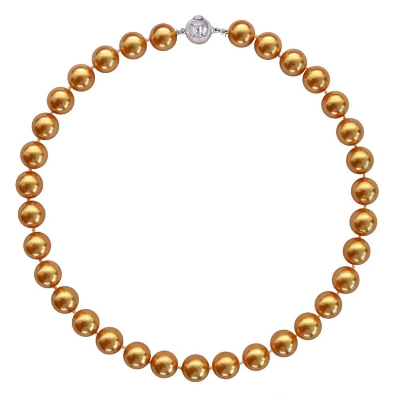 Κολιέ με Shell Pearl 12mm και ασημένιο κούμπωμα 925 - M118876CS