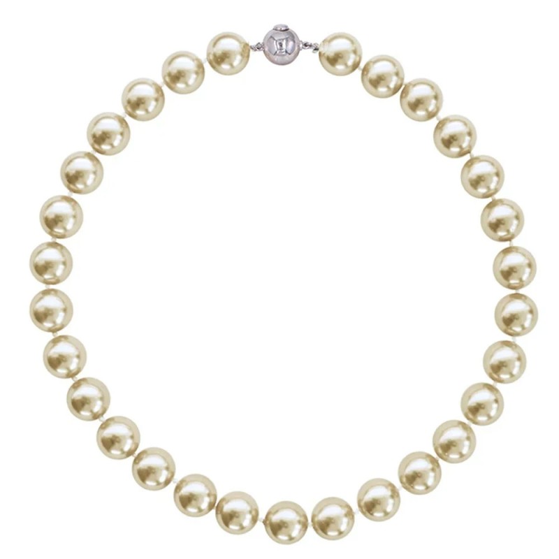 Κολιέ με Shell Pearl 12mm και ασημένιο κούμπωμα 925 - M118876S