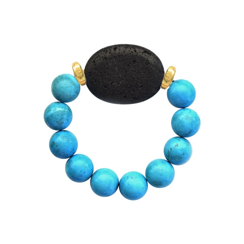 Βραχιόλι με Turquoise, Lava και Hematite - M123343P