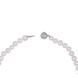 Κολιέ με 925 ασημένιο κούμπωμα, λευκά μαργαριτάρια και μενταγιόν Mother of Pearl - S126816