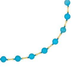 Κολιέ με Κ18 χρυσά στοιχεία και τιρκουάζ - F126849