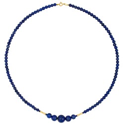 Κολιέ με Κ18 χρυσά στοιχεία και λάπις λάζουλι - F126865