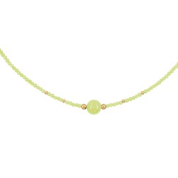 Κολιέ με περίδοτο και χρυσά στοιχεία 14K - M317740PER