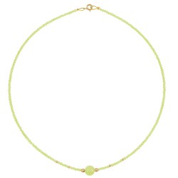Κολιέ με περίδοτο και χρυσά στοιχεία 14K - M317740PER
