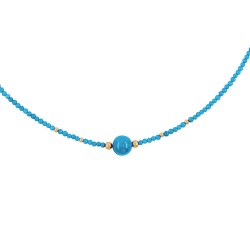 Κολιέ με τιρκουάζ και χρυσά στοιχεία 14K - M317740T Κολιέ με τιρκουάζ και χρυσά στοιχεία 14K - M317740T