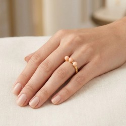 Δαχτυλίδι με κοράλλια σε χρυσό Κ18 - M121401