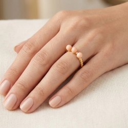 Δαχτυλίδι με κοράλλια σε χρυσό Κ18 - M121401