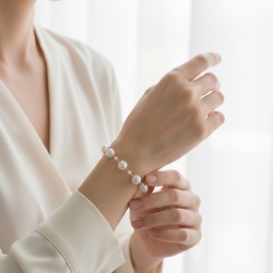 Βραχιόλι χρυσό Κ18 και με μαργαριτάρια 3,5-10mm - L123562