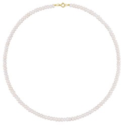 Κολιέ με Κ14 χρυσό κούμπωμα και λευκά μαργαριτάρια - S124568