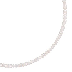 Κολιέ με Κ14 χρυσό κούμπωμα και λευκά μαργαριτάρια - S124568