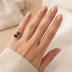 Δαχτυλίδι με μαργαριτάρια σε επιχρυσωμένο μέταλλο - F124615