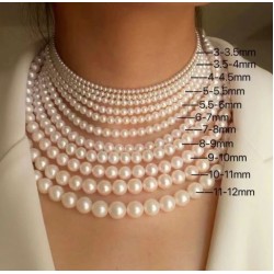 Κολιέ με Κ14 χρυσό κούμπωμα και λευκά μαργαριτάρια 6-6,5 χιλιοστών - F126764