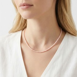 Κολιέ με Κ14 χρυσό κούμπωμα και σομόν μαργαριτάρια - M119918S