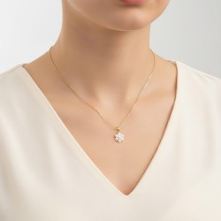 Μενταγιόν χρυσό Κ18 με λευκά μαργαριτάρια - G120299