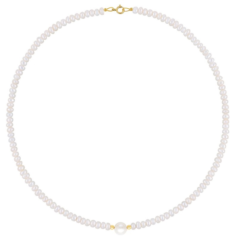 Κολιέ με Κ14 χρυσά στοιχεία και μαργαριτάρια - S124011