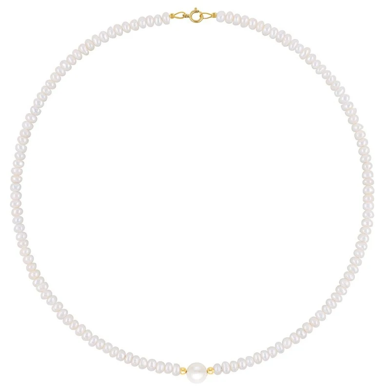 Κολιέ με Κ14 χρυσά στοιχεία και μαργαριτάρια - S124011