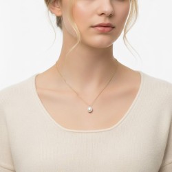 Charm με Κ14 χρυσή βάση και λευκό μαργαριτάρι - L124079