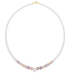 Κολιέ με Κ14 χρυσό κούμπωμα και πολύχρωμα μαργαριτάρια - F126583