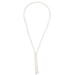 Κολιέ με Κ14 χρυσά στοιχεία και λευκά μαργαριτάρια - F126623