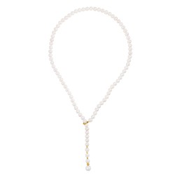 Κολιέ με Κ14 χρυσό κούμπωμα και λευκά μαργαριτάρια - F126756