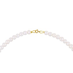 Κολιέ με Κ14 χρυσό κούμπωμα και λευκά μαργαριτάρια 6-6,5 χιλιοστών - F126764