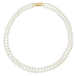 Κολιέ με Κ14 χρυσό κούμπωμα και λευκά μαργαριτάρια - F318869