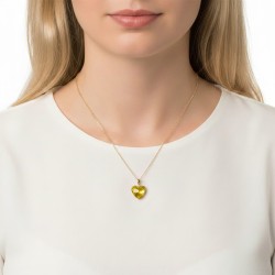 Μενταγιόν χρυσό Κ18 με Lemon Quartz - G930110LQ