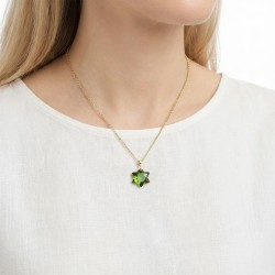 Μενταγιόν χρυσό Κ18 με Peridot- G930210P